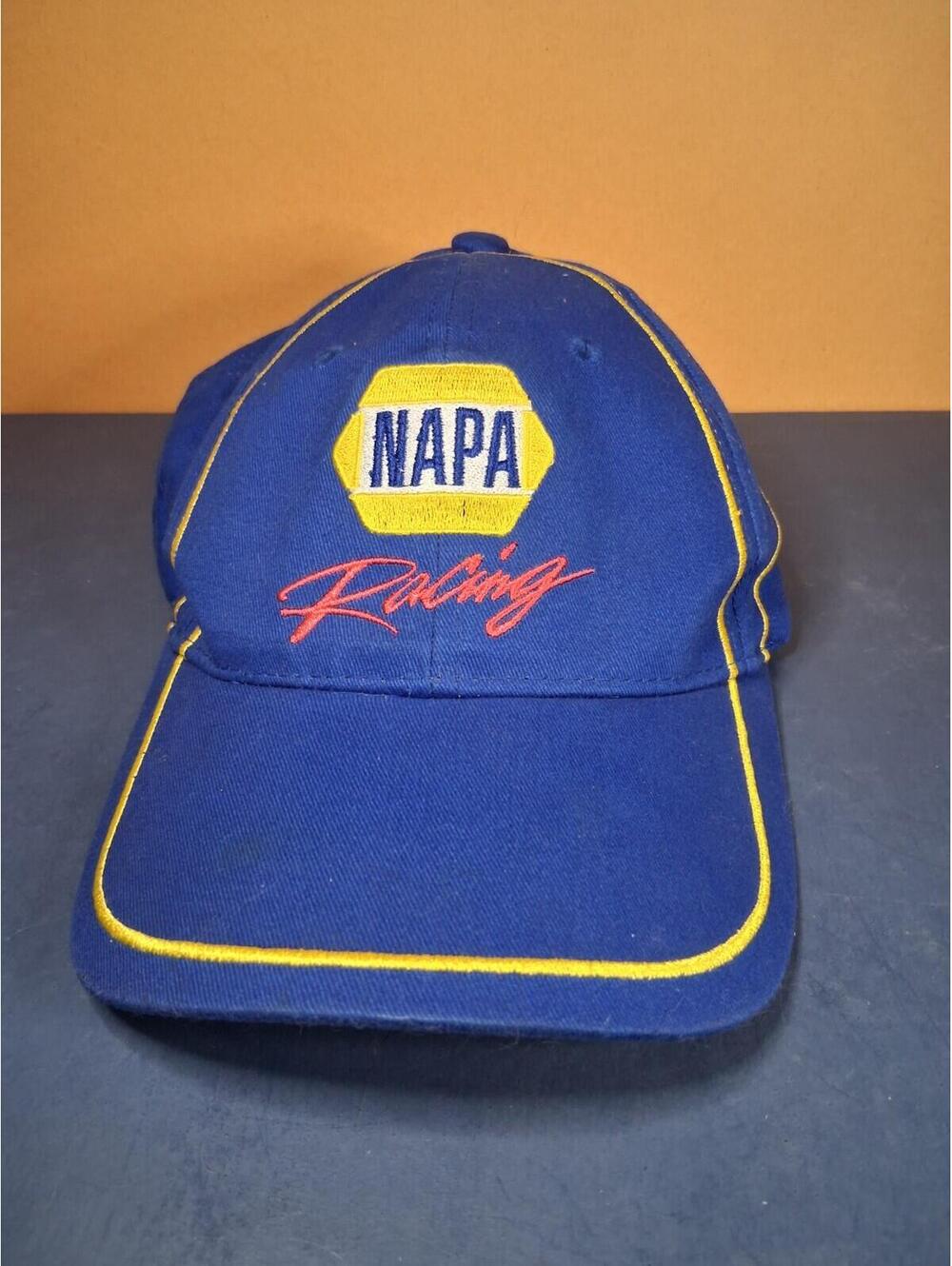 Napa Men' s Racing Driving Hat Baseball Cap Strap Back Blue Yellow